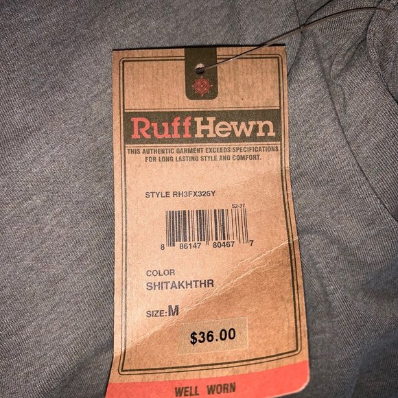 Mens M Ruff Hewn Long Sleeve Crewneck Tan Heather - Picture 6 of 7